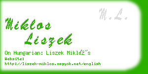 miklos liszek business card